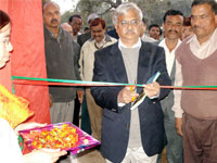 Vice-chancellor of Allahabad University inagurating the Exhibition