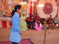 Participent in debate compition held in the exhibition