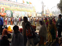 Gathering outside of the Exhibition